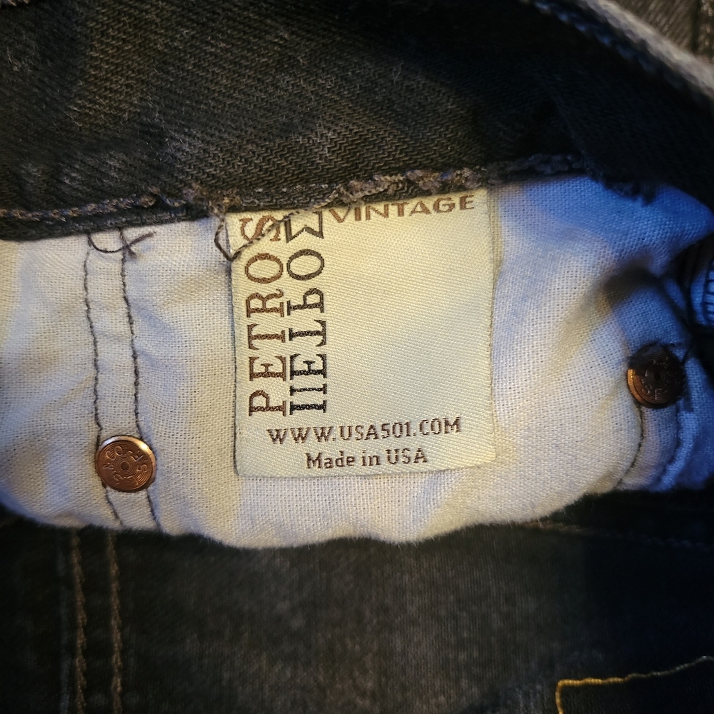 Vintage Levis 501 Button Fly Black Denim Distressed Cut Off Shorts - Picture 7 of 12